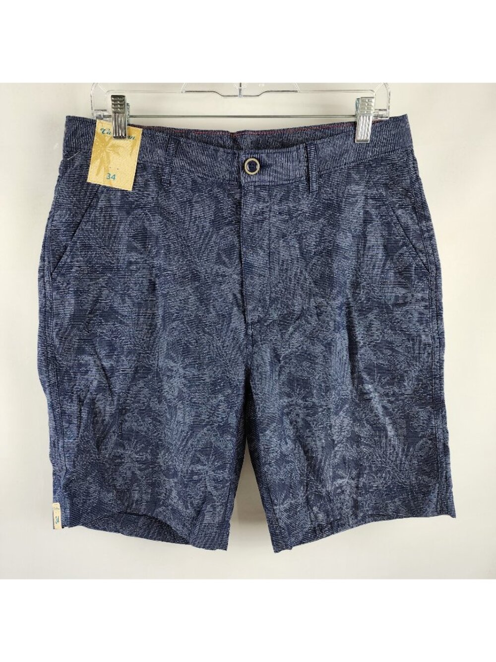 Caribbean Shorts Men 34 Blue Floral Chino Short (34x9) NWT